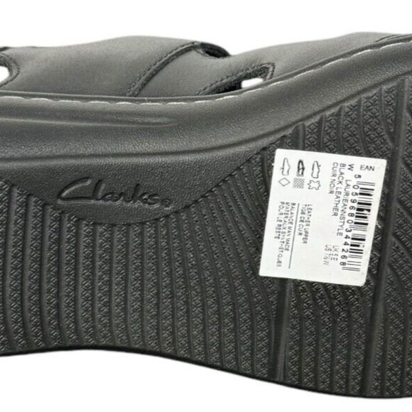 CLARKS Women Laurieann Style Black Leather Ortholite Sandals US 7.5W NEW - Picture 5 of 8